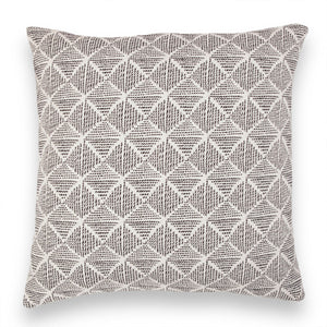 Beatrice Larkin Box Light merino wool cushion featuring a gentle monochrome geometric pattern
