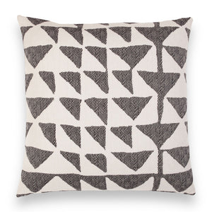 Beatrice Larkin Flint cushion in Merino wool with gentle triangle geometric pattern