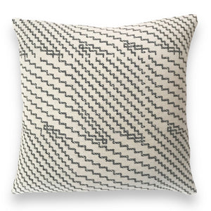 Beatrice Larkin Step light merino wool cushion featuring an angled zigzag woven pattern