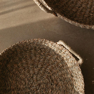 Kuten Round Seagrass Baskets with plaited handles - set of 2 - Décoraii