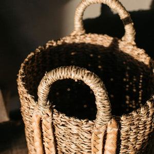 Tilaa Seagrass Baskets with plaited handles - set of 2 - Décoraii