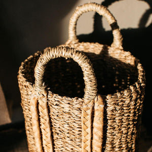 Tilaa Seagrass Basket with plaited handles - Décoraii