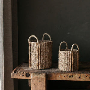 Tilaa Seagrass Baskets with plaited handles - set of 2 - Décoraii