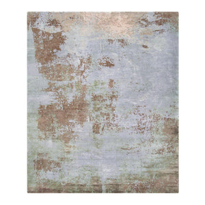 Elements Sand Rug by Knots Rugs - a painterly abstract rug in browns, blues and green - custom colours available.