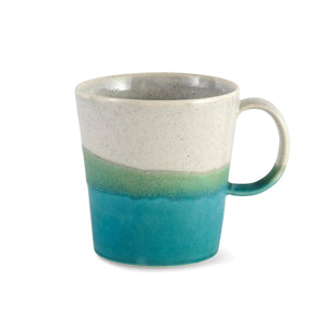 Aqua Blue Glazed Porcelain Mug by SGW Lab in grey, aqua and turquoise.