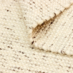 Brown, Charcoal and Off White Striped Plush Boucle Wool Knit