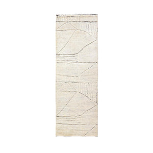 Fields Natural Landscape Rug with a deep charcoal abstract pattern appearing etched into the soft beige wool pile in this wonderfully textured rug - by Rezas