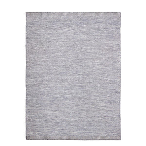 Rezas' Grey Comfort Rug is a handwoven modern kelim with a two tone weave effect. The rug is finished with a simple striped border at the ends.