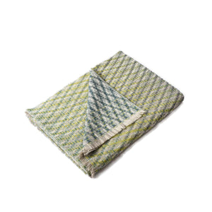 Lime/Aegean Wool & Linen Blanket - Décoraii