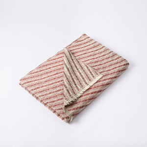 Maroon/Blush Wool & Linen Blanket - Décoraii