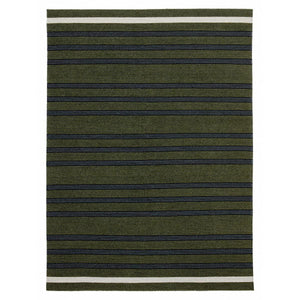 Fabula Living’s Moss/Black Fleur Rug has stripes-within-stripes. The well-balanced pattern is woven in harmonious moss green and black.
