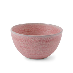 Julie Damhus’ Rose pink Oda bowl is minimalist in form and decorated with speckled colour glaze.