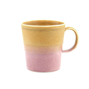 The mug features SGW Lab’s signature colour-contrast glaze. Deep yellow ochre transitions into earthy pink. Every handmade mug is unique as the glaze will vary slightly from mug to mug.
