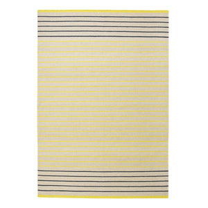 Fabula Living’s Poppy Rug is designed by Lisbet Friis.  A refreshing yellow and beige striped design handwoven in wool and linen. The rug has a fine, tightly woven texture and is also reversible.